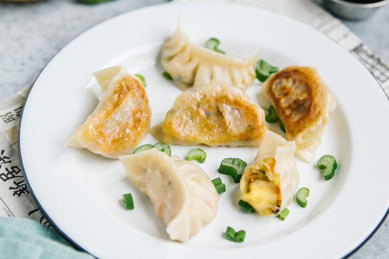 Gyozas végétariens à la Tomme de Normandie Isigny Sainte-Mère