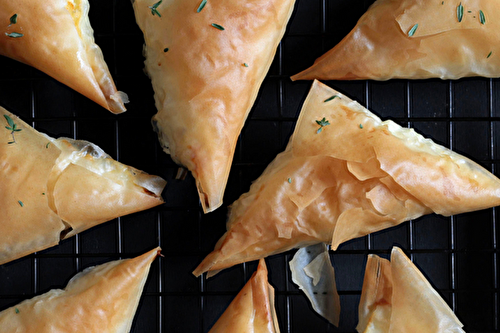 Petits feuilletés aux épinards et à la feta