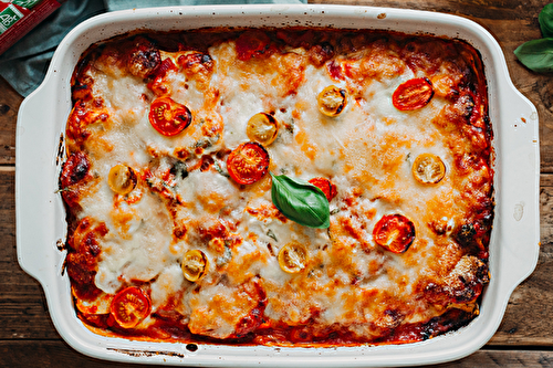 Lasagnes végétariennes aux carottes et tomates cerises