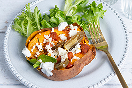 Patates douces au chorizo et à la feta