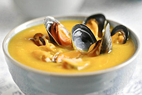 Soupe de Butternut aux moules de bouchot de la baie du Mont Saint-Michel