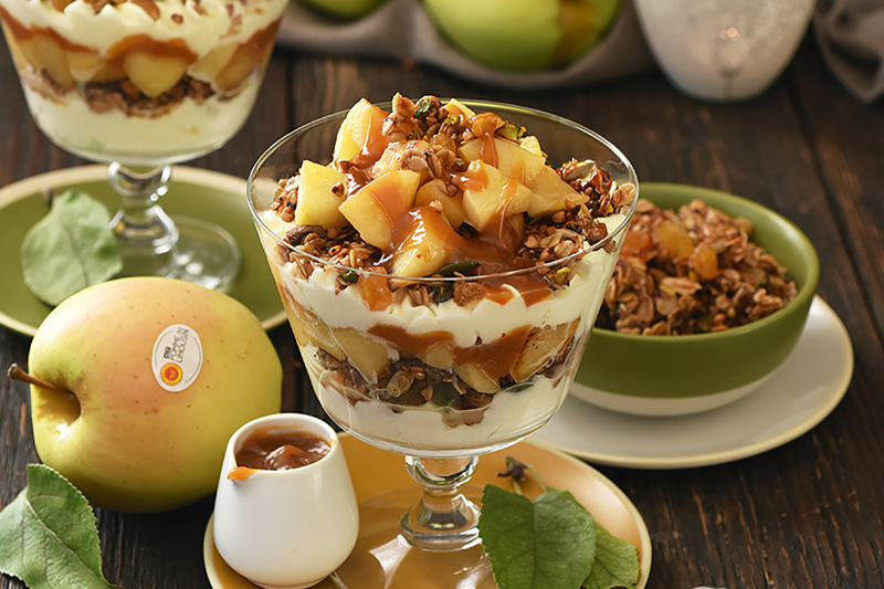 Trifle aux pommes et caramel au beurre salé