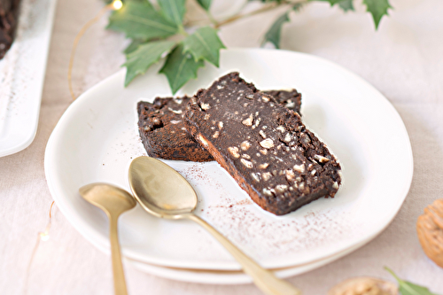 Bûche au chocolat, noix et marrons du Périgord