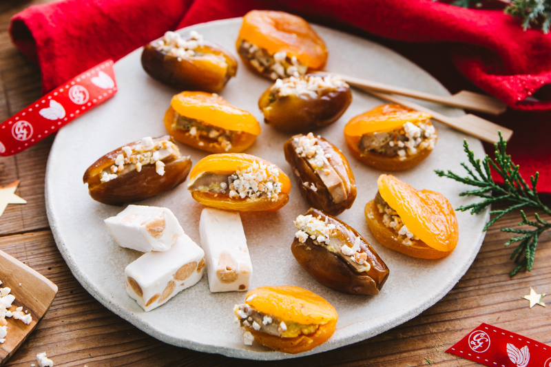 Fruits déguisés au foie gras et nougat