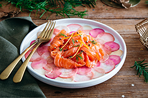 Gravlax de saumon Salma et pickles de radis