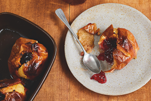 Pommes au four et gelée de groseille