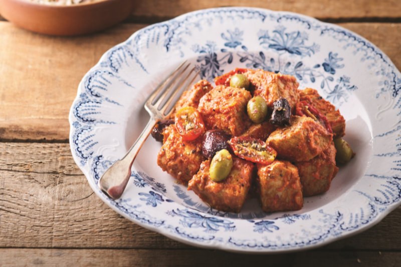 Sauté de veau aux olives et au pesto rosso