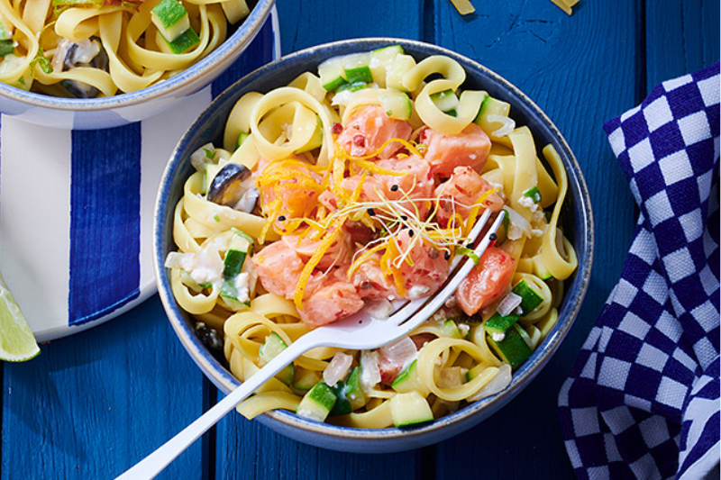 Tagliatelles au saumon, revisitées au gingembre