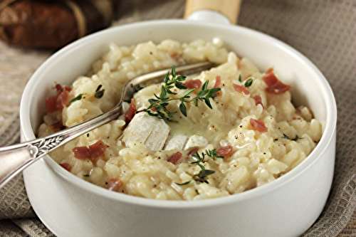 Risotto au Banon AOP, jambon cru et thym