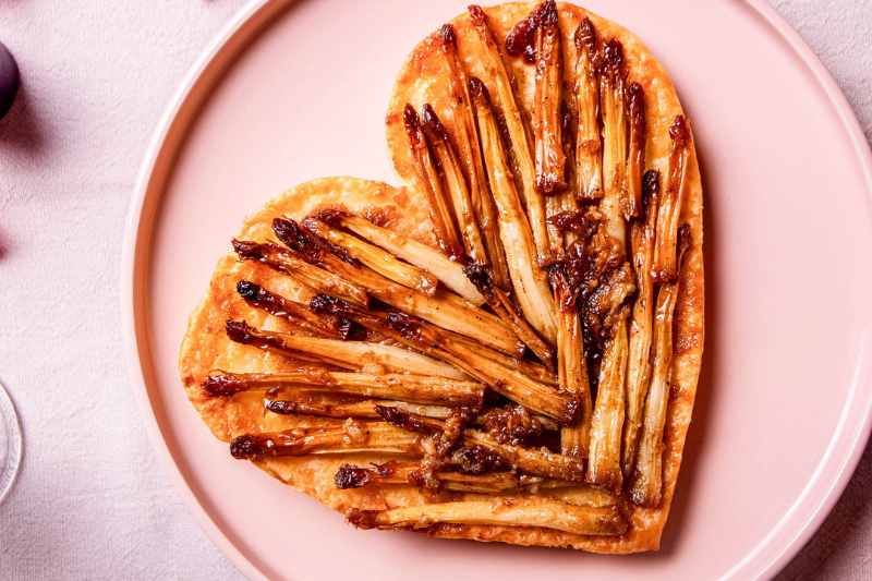 Tarte tatin aux pointes d’asperges