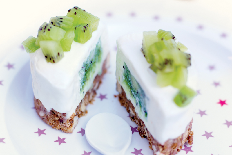 Cheesecakes au coeur coulant de kiwi