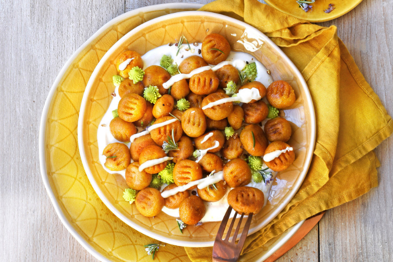 Gnocchi aux carottes et au Saint-Félicien