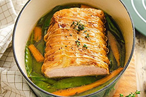 Rôti de veau façon cocotte aux légumes