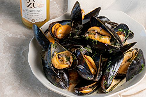 Moules marinées au yuzu