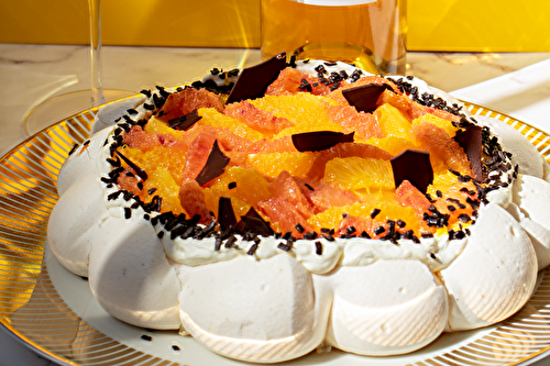 Pavlova aux agrumes et marmelade