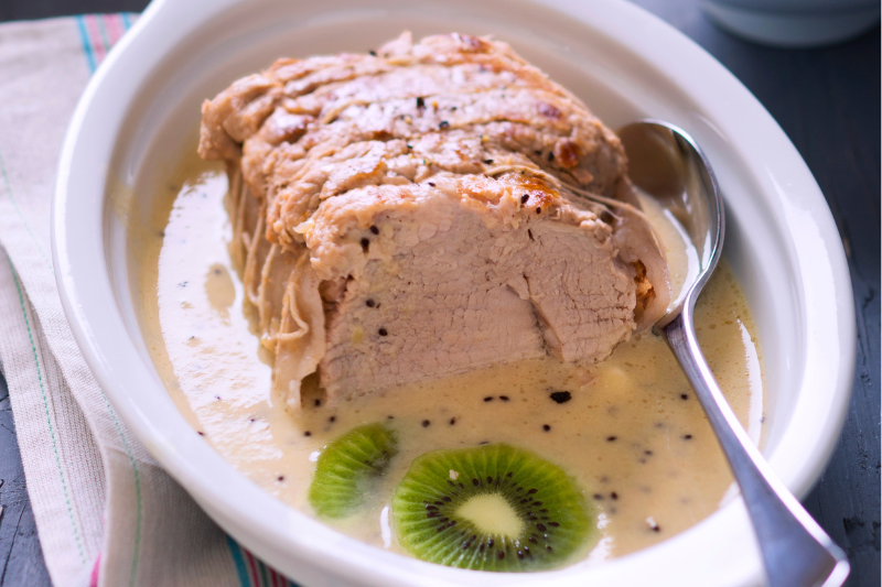 Rôti de veau aux kiwis