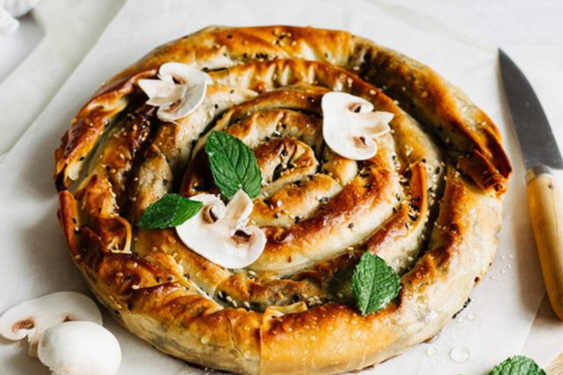 Spanakopita aux herbes et champignons