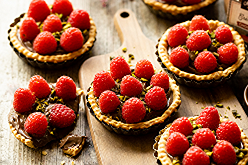 Tartelettes framboises et chocolat