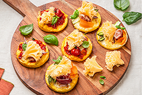 Mini-pizzas de polenta à la tête de Moine AOP