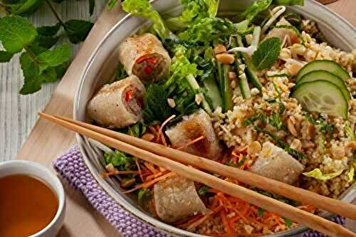 Bo Bun aux céréales gourmandes et nems aux crevettes