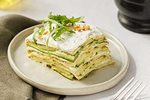 Lasagnes de courgettes au pesto et Petit Billy