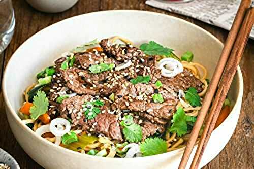 Nouilles boeuf miel sésame