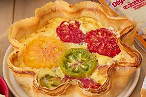 Tarte aux tomates multicolores au fromage Dégustation Entremont