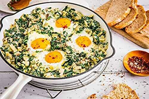 Oeufs façon chakchouka verte