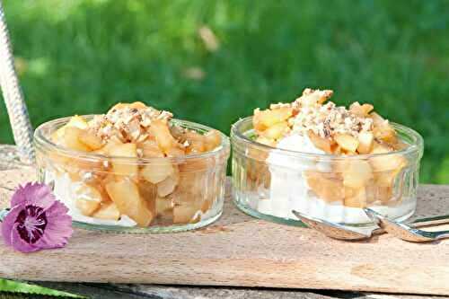 Poêlée de pomme pralin et nougat glacé