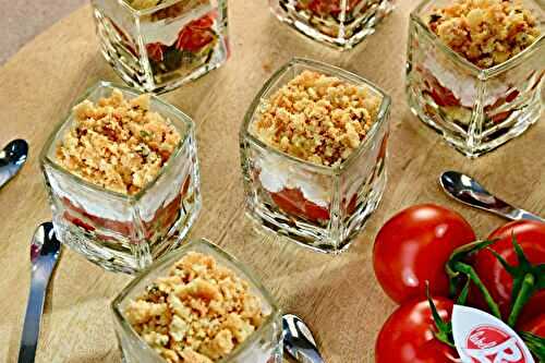 Verrines crumble aux tomates