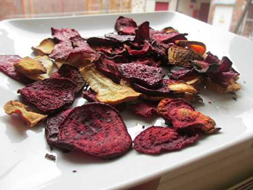 Chips de légumes racines au four