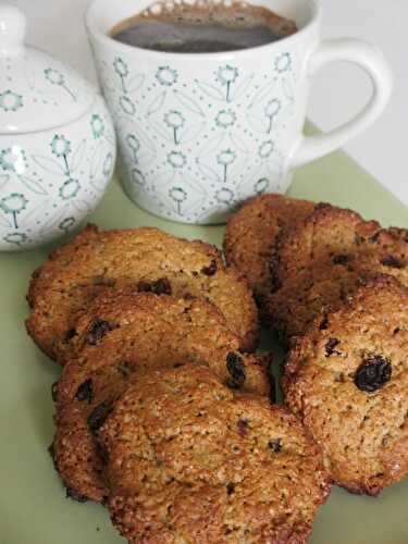 Cookies amandes/ raisins secs à la compote de rhubarbe (sans oeufs/sans beurre/recette végétale)