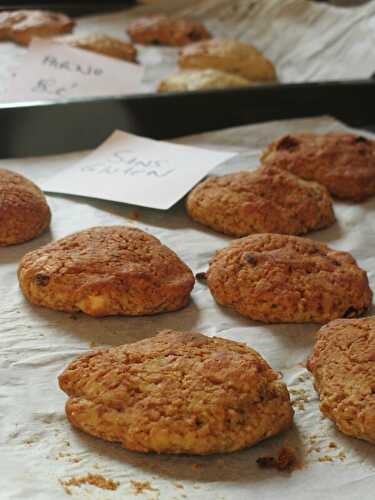 Cookies amandes/ raisins secs à la compote de rhubarbe (version sans gluten)