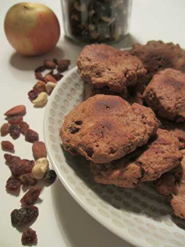 Cookies aux fruits secs (sans oeuf/sans beurre/végétalien/purée de pommes) - Kmille Saveurs