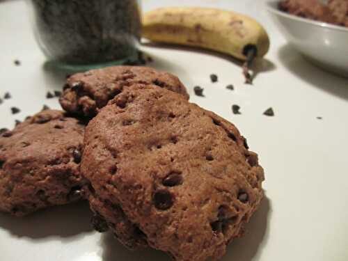 Cookies banane/chocolat (sans oeuf/sans beurre/vegétalien) - Kmille Saveurs