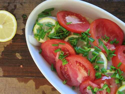 Dos de cabillaud citron/tomate au four