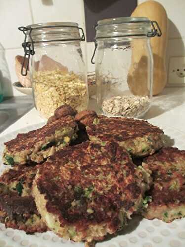 Galettes végétariennes courgette, roquefort et noix