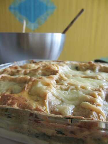 Lasagne épinards/saumon/(champignons facultatif)