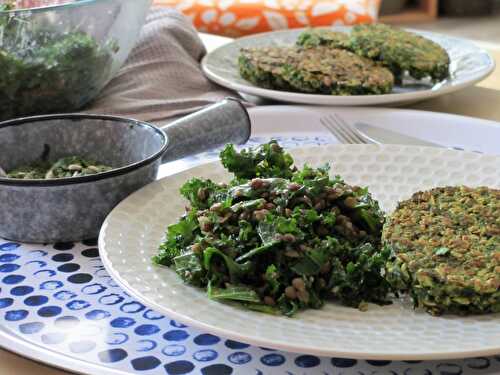 Salade de lentilles et chou kale (100% végétal et sans gluten)