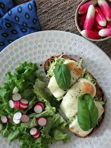 Tartine courgette/mozzarella (végétarien)