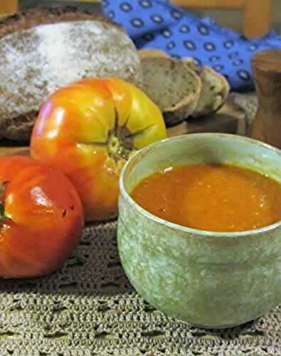 Soupe de tomates anciennes aux lentilles corails