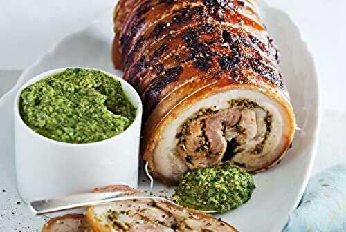 Épaule d’agneau roulée au pesto