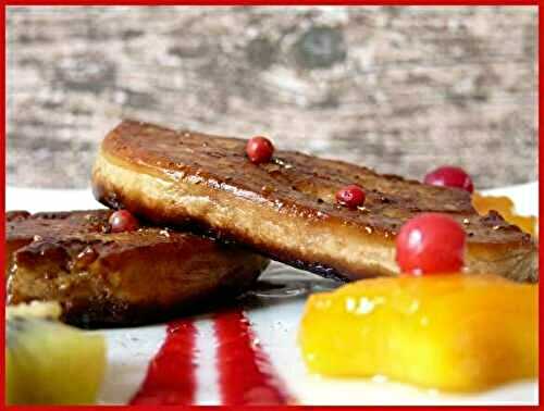 Duo de foie gras poêlé accompagné de mangues acidulées  - L'amour Culinaire