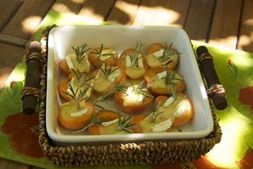 ABRICOTS ROTIS AU BRIE POIVRE DE SÉLIM ROMARIN