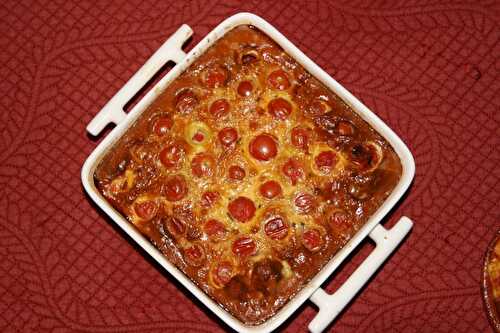 CLAFOUTIS AUX TOMATES CERISES ET AU CURRY