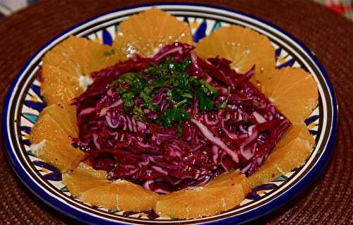 SALADE DE CHOU ROUGE, ORANGE ET POIVRE DE BELEM