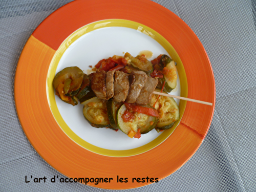 Brochettes de thon et légumes ww