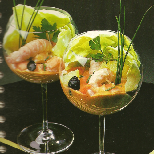 Cocktail de langoustines et de crevettes au pamplemousse
