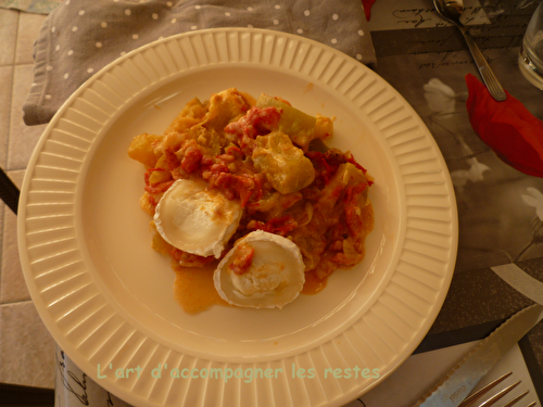 Courgettes, chèvre, lardons, tomates au cookéo