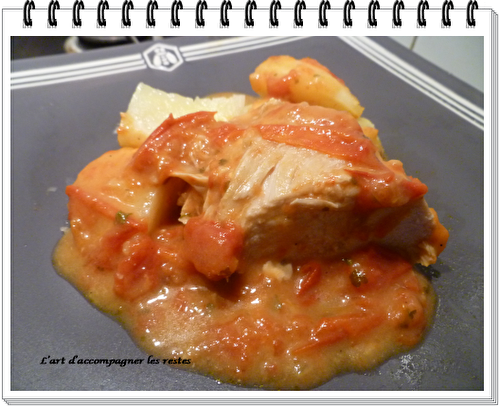 Filet de poulet sauce tomate à la crème et ses pommes de terre ww (Cookeo) - L'art d'accompagner les restes